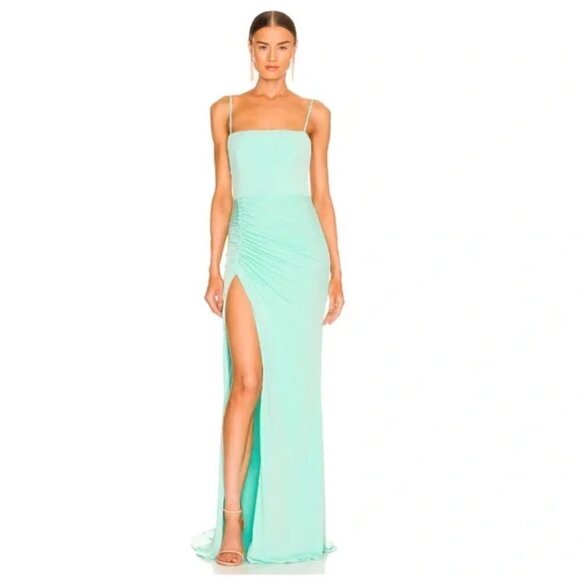 KATIE MAY Great Kate Ruched Gown in Supercharged Mint Size Large - Picture 14 of 16